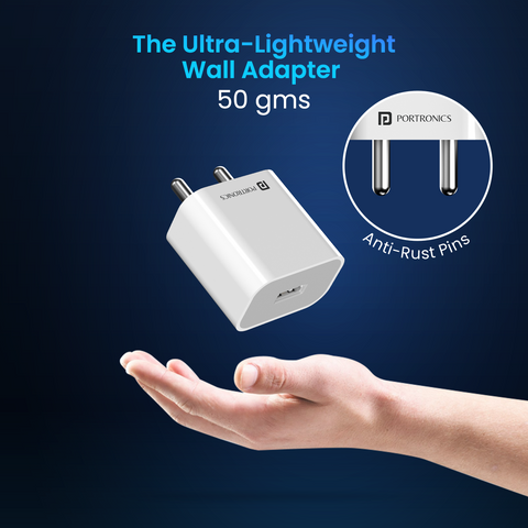 Portronics Adapto 12 12w fast charger: ultra light-weight wall adapter