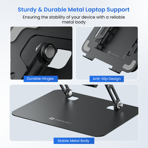 Portronics My Buddy K3 Pro durable metal laptop stand