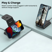 Portronics Freedom trio Wireless Charger comes with phone stand 