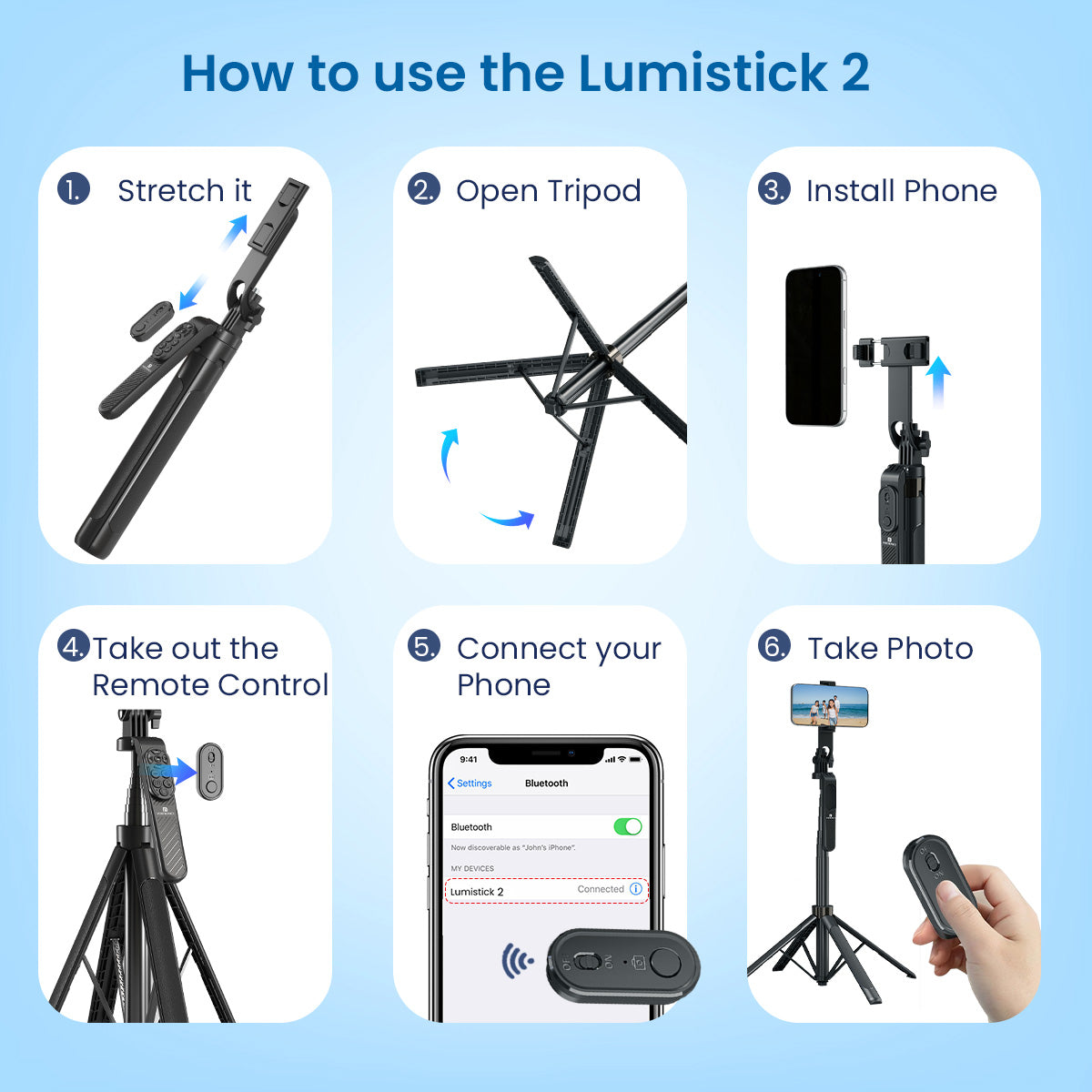 Lumistick 2 - Smart Selfie Stick