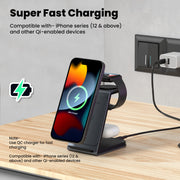 Portronics Freedom trio fast Wireless Charger for iphone series 
