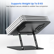 Portronics My Buddy K3 Pro durable metal laptop stand support 