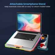Portronics My Buddy Air Pro Laptop stand comes with smartphone stand