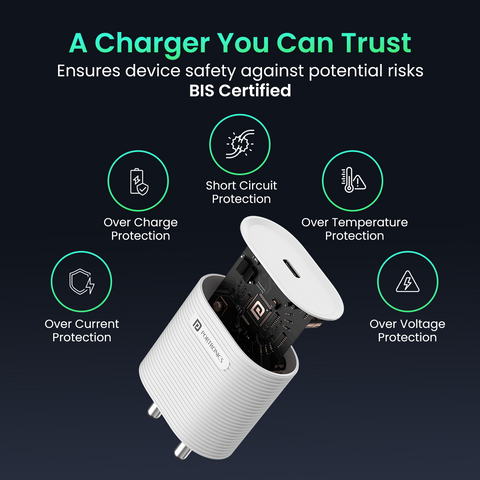 Portronics Adapto  33G Plus 33w fast wall charger come with BSI certified
