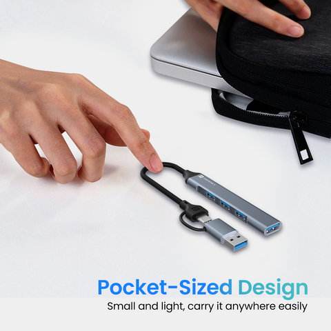 Portronics Mport 31 Pro 4-in-1 USB Hub with pocket friendly sized design