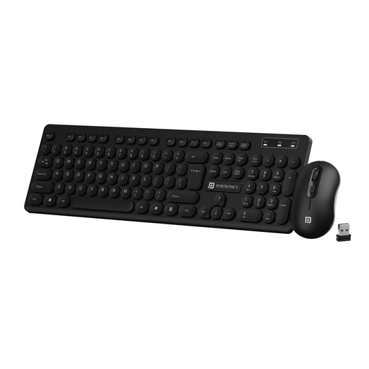 Black Portronics Key6 combo Wireless Keyboard and Mouse Combo| bluetooth keyboard at best price
