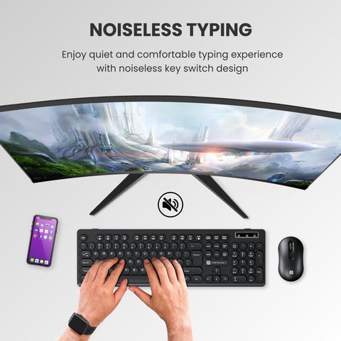 Portronics Key6 Wireless Keyboard has silent keypad feature| Mouse & keyboard Combo for laptop