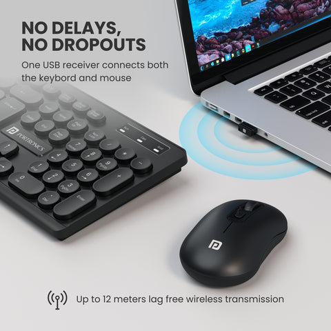 Portronics Key6  Wireless Mouse and Keyboard compact in size|  Wireless keyboard for desktop at online