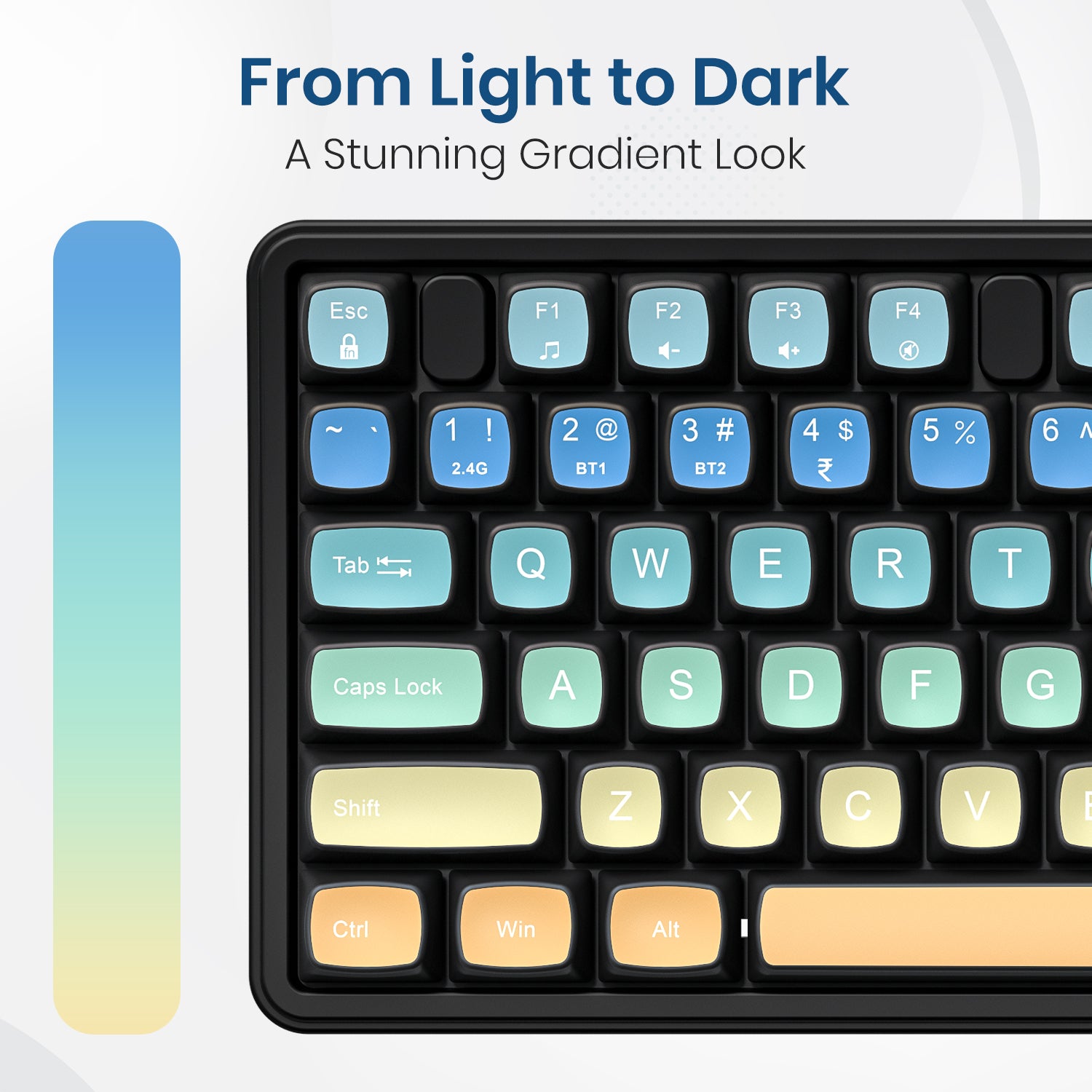 Keyboard & Mouse combo for laptop – Full-Size Wireless Keyboard with Numpad, mini keyboard layout with gradient keycaps, Bluetooth wireless mouse compatible with Windows laptop and macbook devices