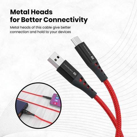Portronics Konnect Dash 2 65w Super VOOC charging cable| type c charging cable| high grade copper wire type c fast charging cable