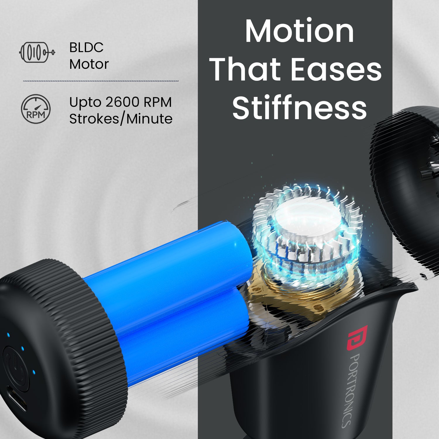 Lightweight Rechargeable Gun Massager Zeno Go, compact 300g design with 4 speed settings for muscle relaxation and pain relief.