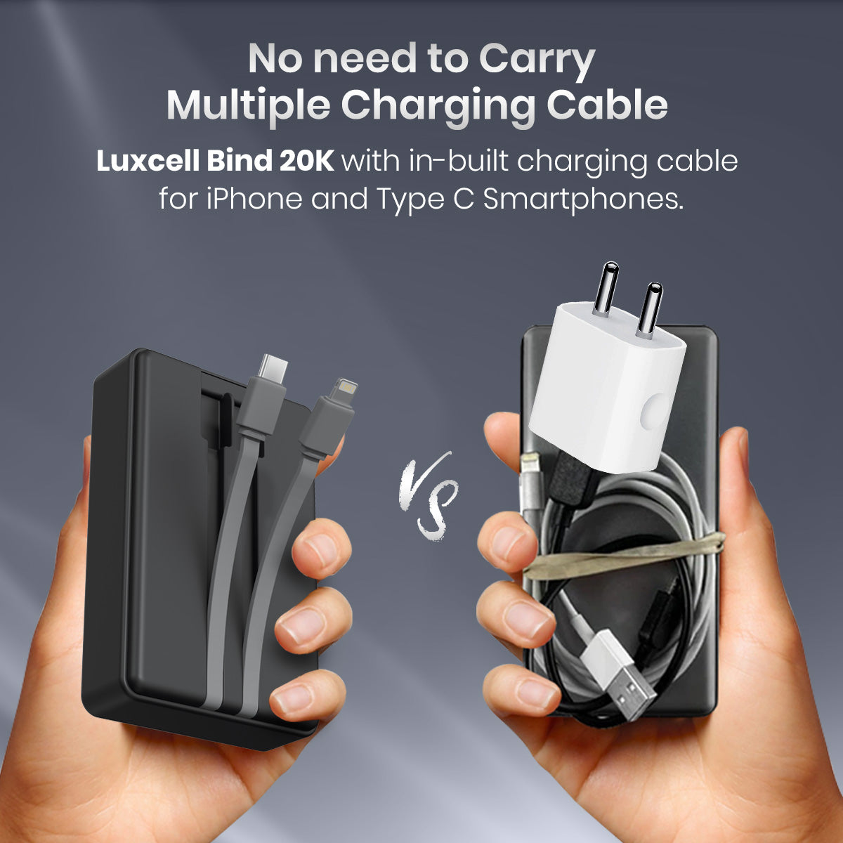 Luxcell Bind Mini 20K 20000 mAh fast charging power bank for students, travelers, and professionals