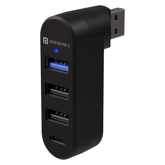 Mport spin 4 Multiport USB adapter for laptop, charger, insert SD Card, connect to keyboard/mouse/ou will use for all your needs| best rotational usb hub online at best price