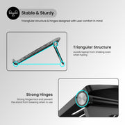 buy Portronics my hexa 5 foldable portable laptop stand for laptop with anti slip
