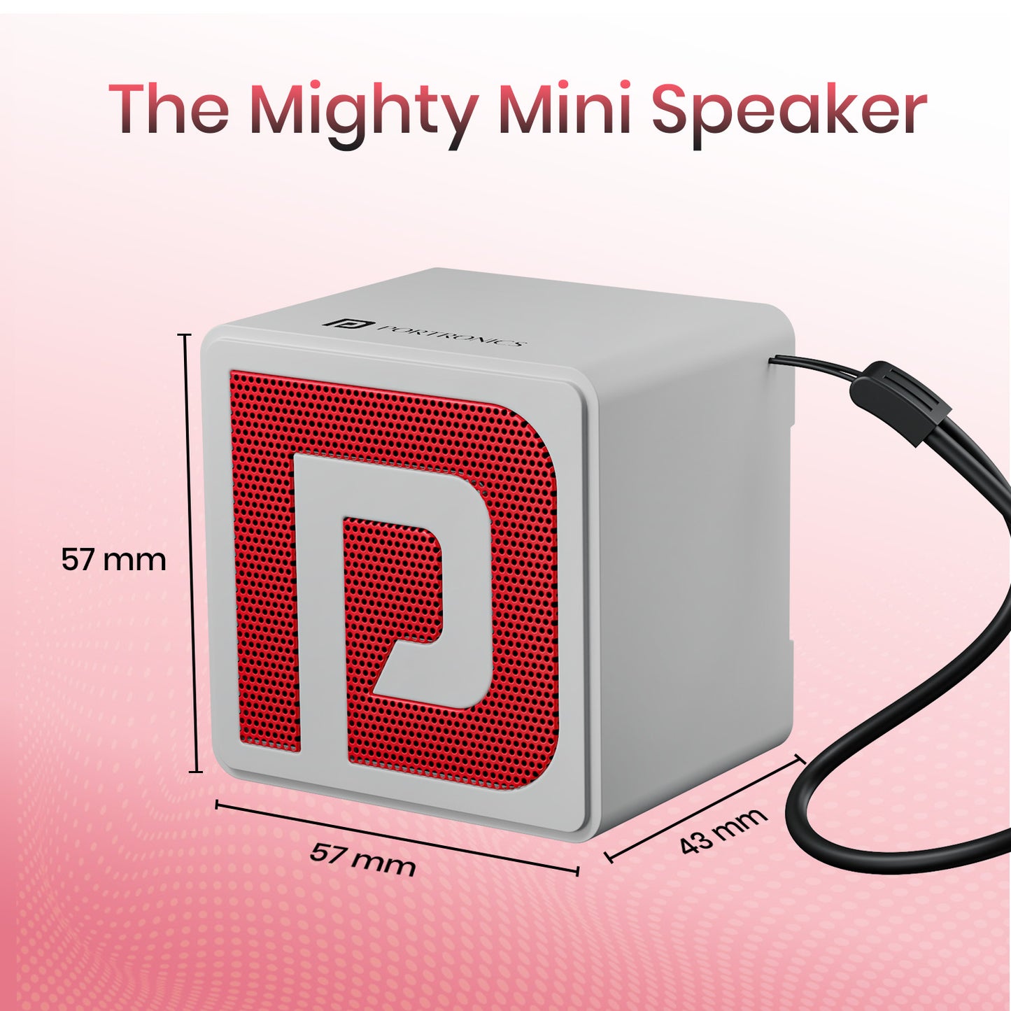 White Nugget by Portronics | Sleek Mini Wireless Speaker with Premium Finish, Rich Audio, Deep Bass & Lightweight Design | Wireless Bluetooth Speaker, Mobile Speaker, Party Speaker