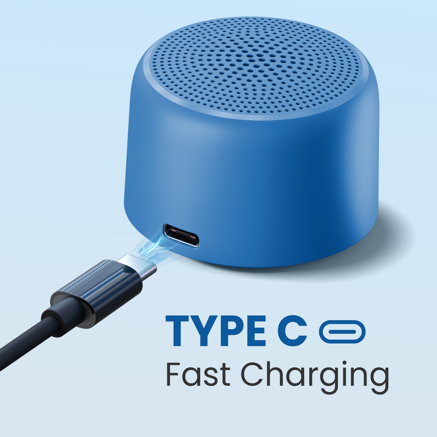 Blue Mini Portable Bluetooth Speaker Pico| Portable Mini Bluetooth Speaker with Rechargeable Battery & Fast Charging| Stylish Wireless Mini Speaker with Affordable Mini Speaker Price