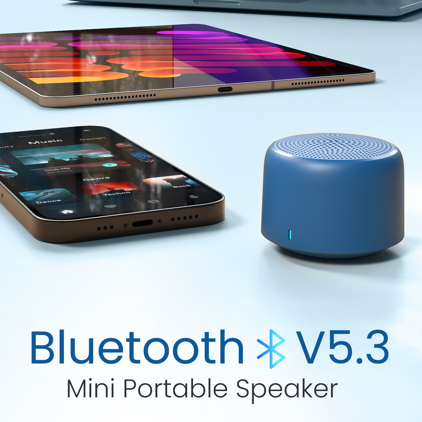 Blue Portable Mini Speaker Pico | Ultra-Compact Wireless Bluetooth Speaker with Affordable Mini Speaker Price| best bluetooth speaker with 5.3 bluetooth version| best speaker in the market