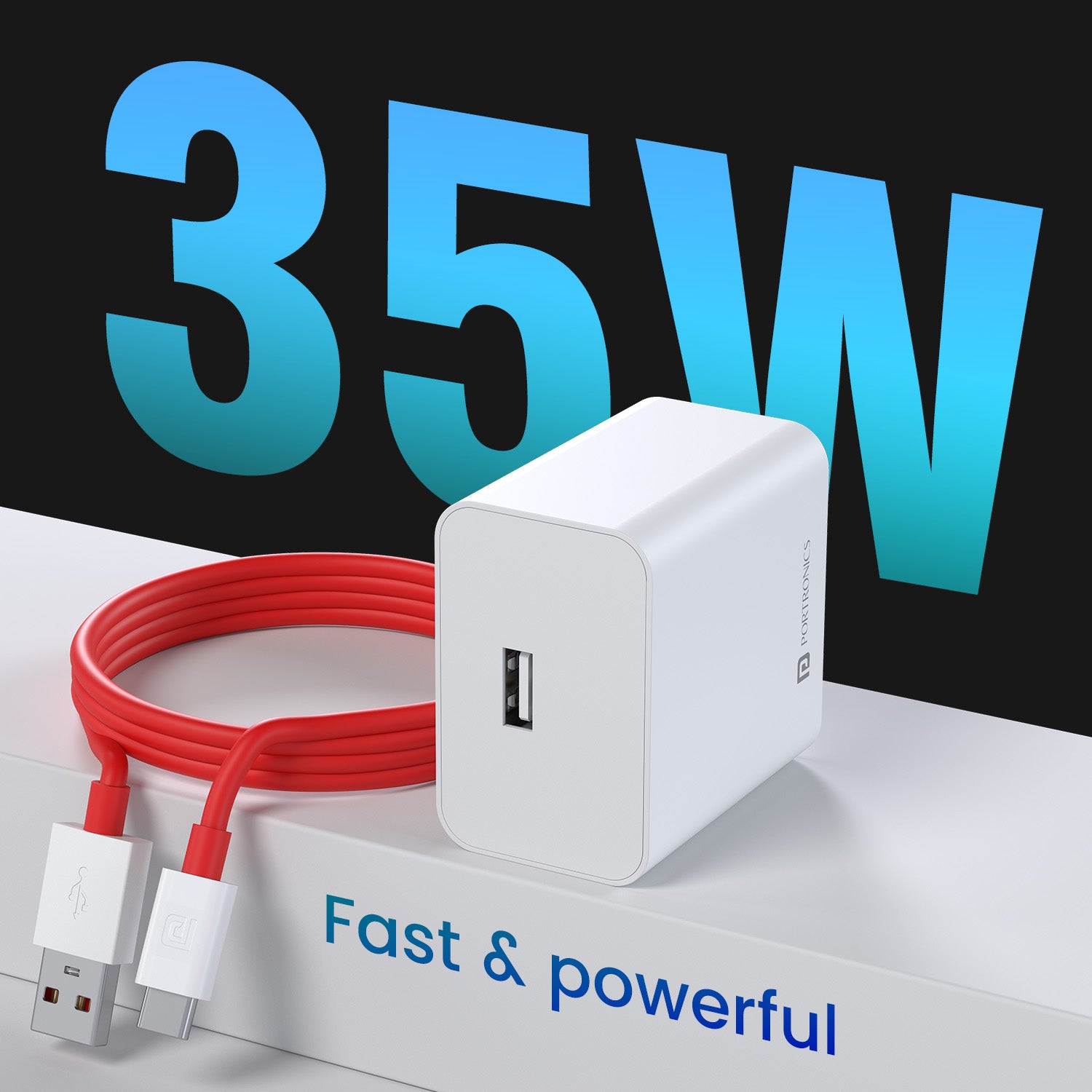 Portronics Adapto 35 A Plus 35w fast charger for all your devices from smartphone to earbuds