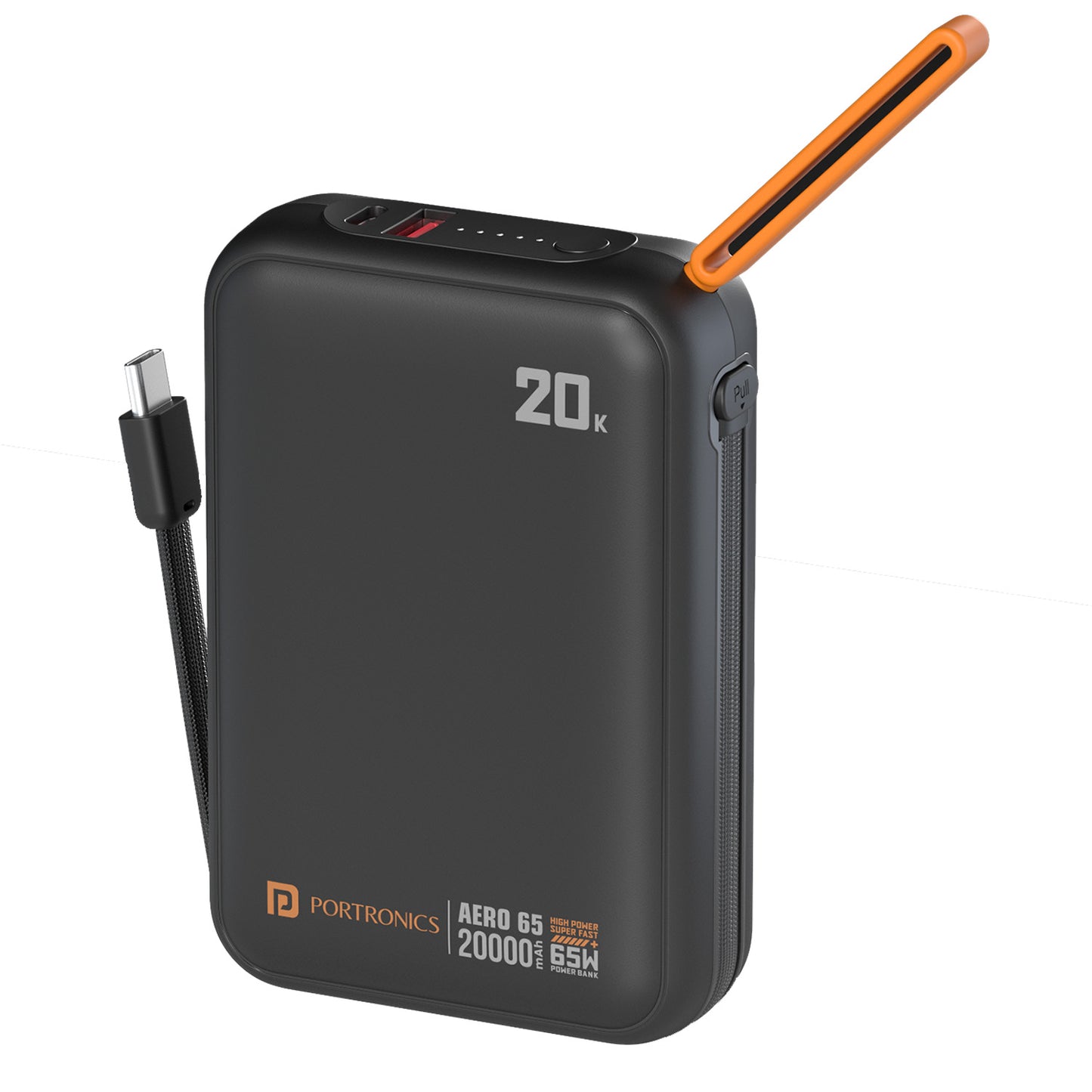 Portronics Aero 65 20000mAh Power Bank | 65W fast charging powerbank with USB Type-C PD output | power bank for mobile iPhone tablet and compatible laptops