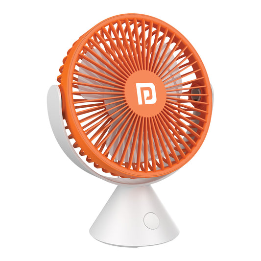 Orange Portronics Aero Breeze mini fan with 3 speed settings for adjustable and efficient airflow