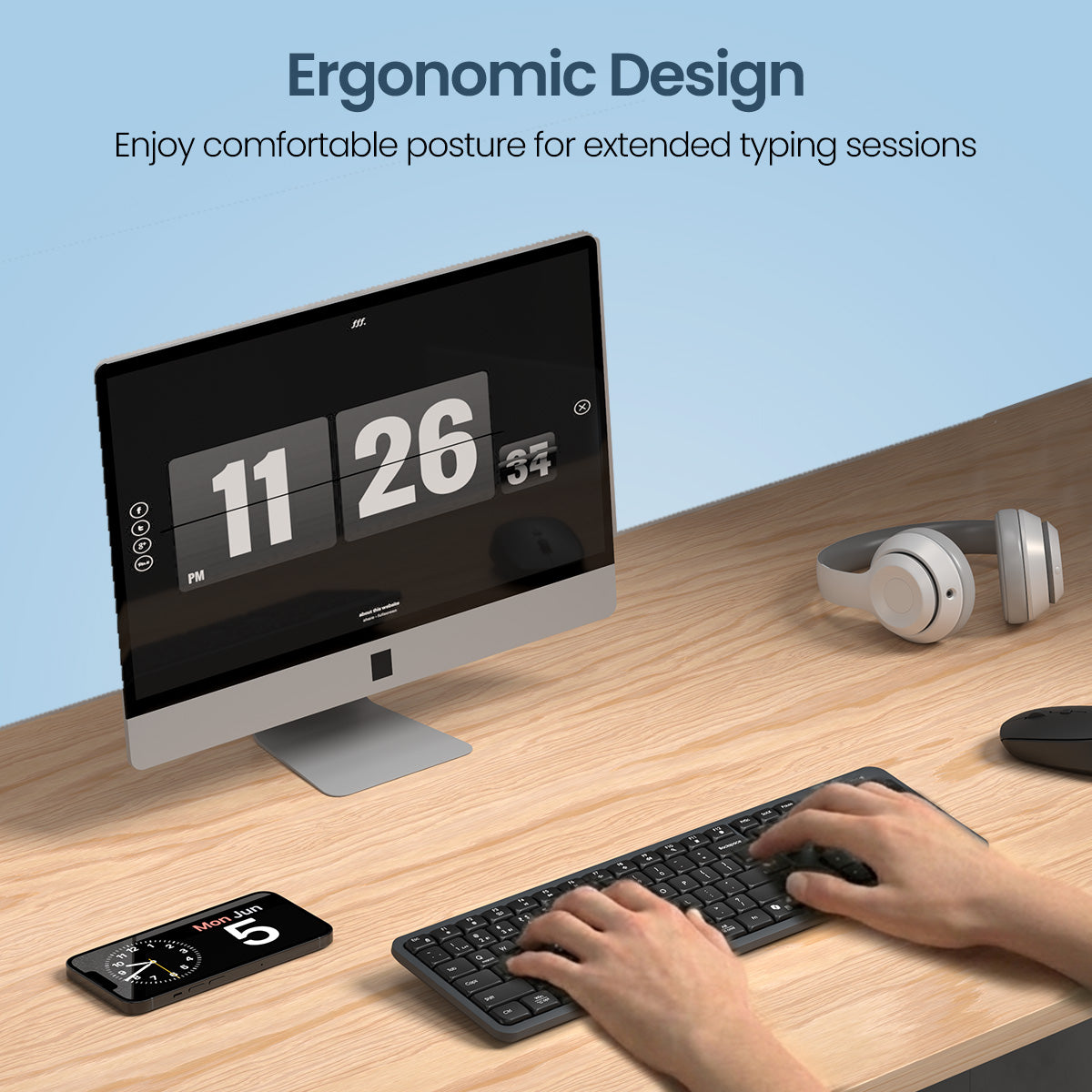 Portronics Akshr Prime Wireless Keyboard for Laptop | Full-sized keyboard with smooth typing experience | laptop keyboard online option under budget