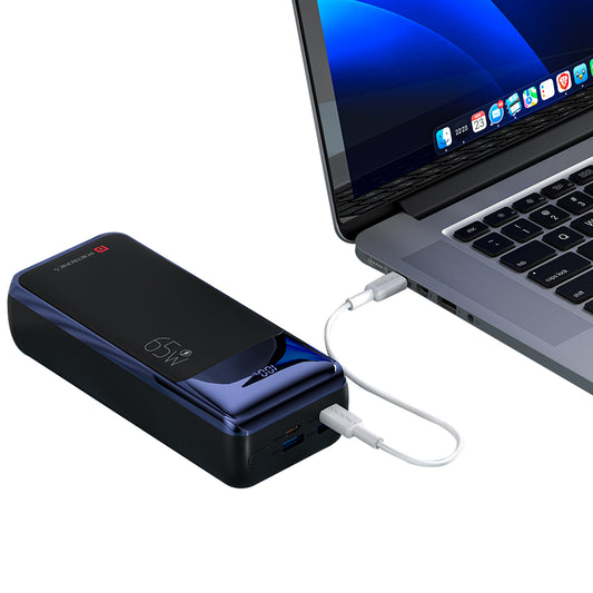 Black Portronics Ampbox 27K 27000mah fast charging laptop power bank| portronics power bank 27000mah at best price| laptop power bank online
