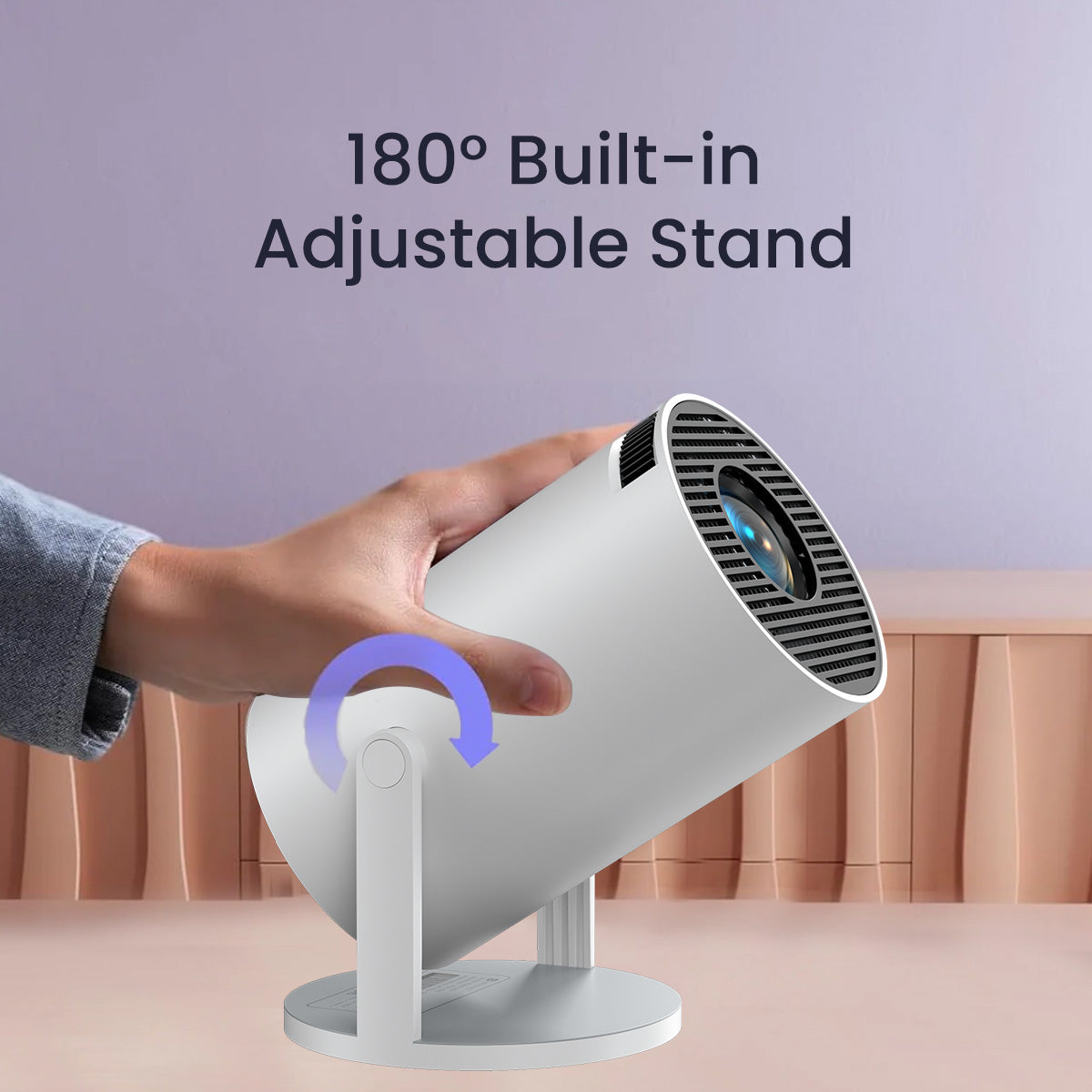 Portronics Beem 440 LED Projector | Portable smart projector with 180° rotating stand and auto keystone correction | mini projector for home and small projector for home entertainment