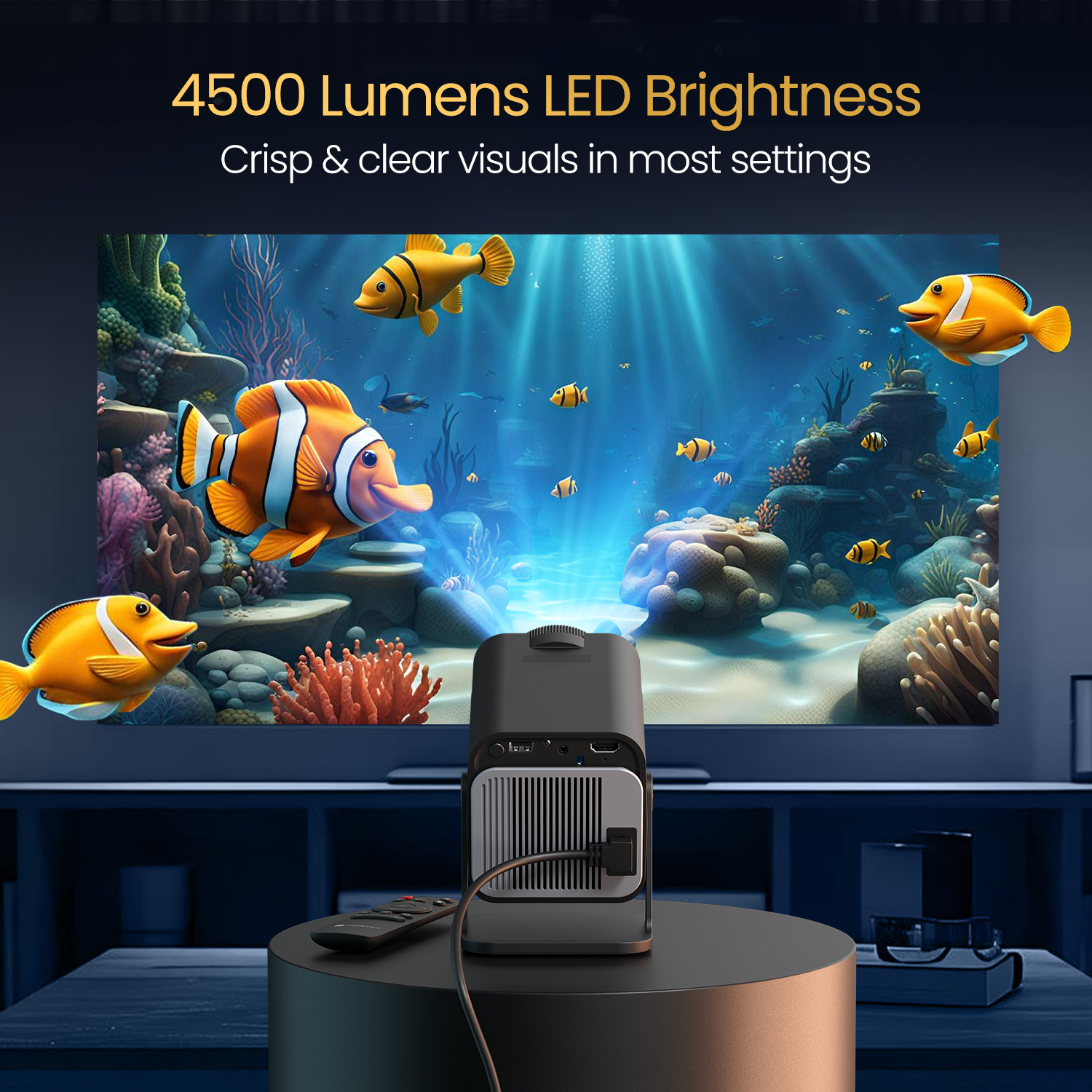 Portronics Beem 470 best LED projector for immersive movie experience at home| best smart projector online| best projector for movies 
