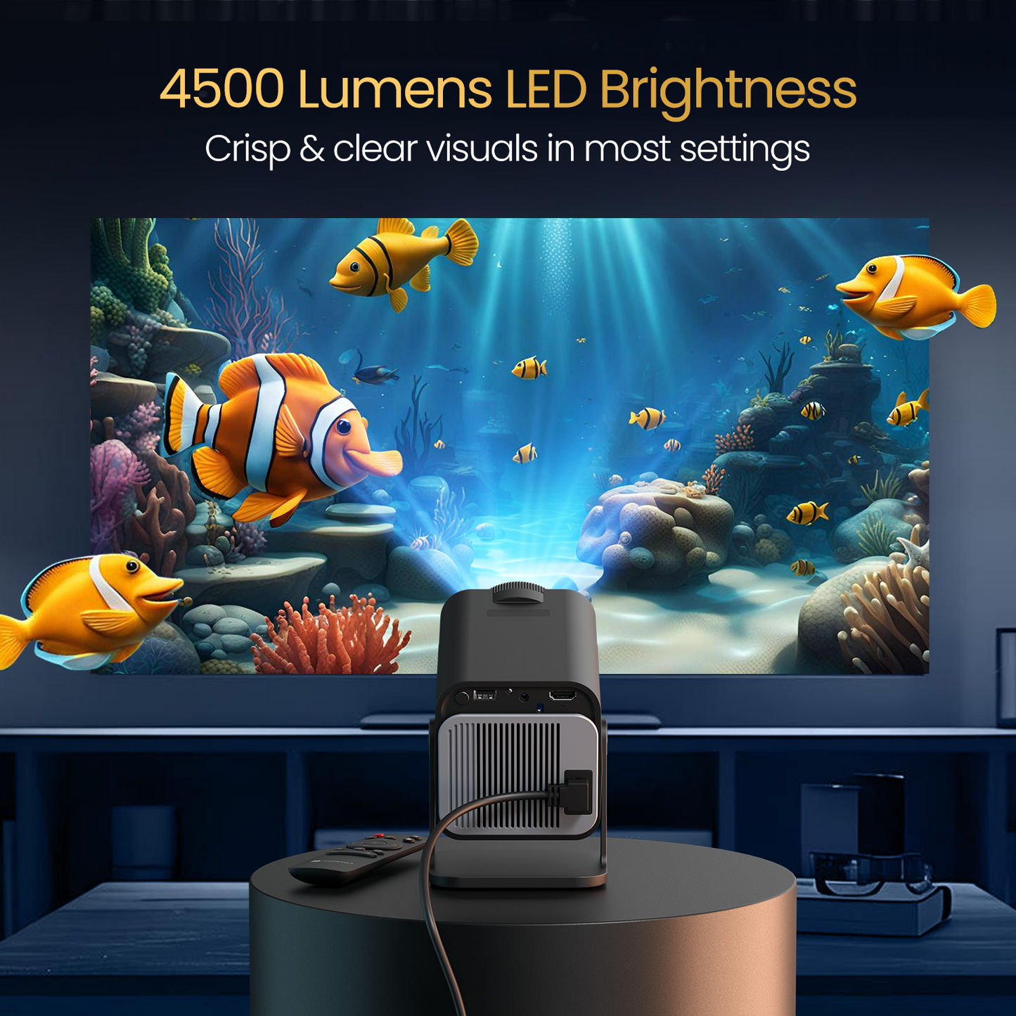 Portronics Beem 470 best LED projector for immersive movie experience at home| best smart projector online| best projector for movies 
