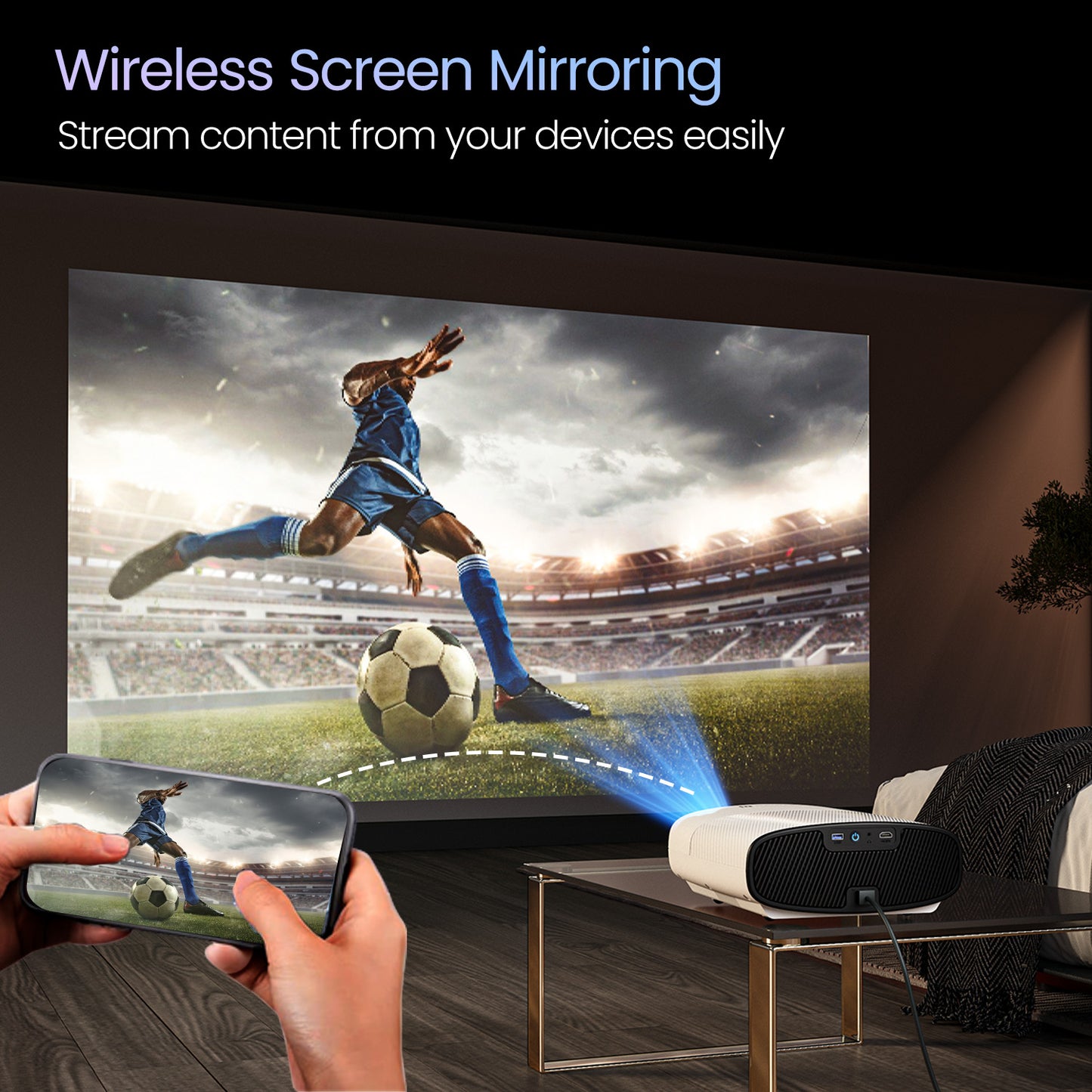 Portronics Beem 530 LED Projector for home theater with wireless screen mirroring|  portable projector for home and office use