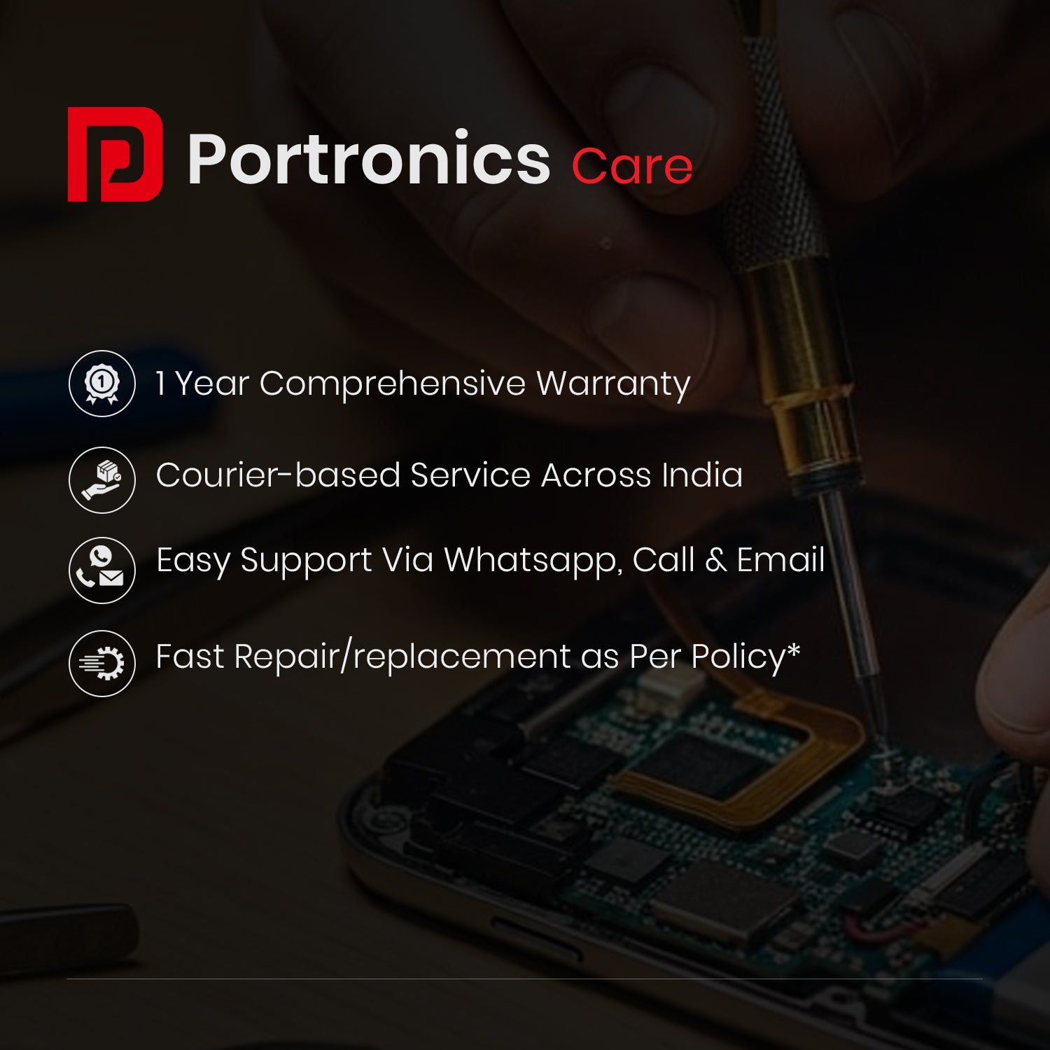 Portronics Beem 570 LED Projector – 1 Year Warranty, Courier-Based Service Across India, WhatsApp and Call Support