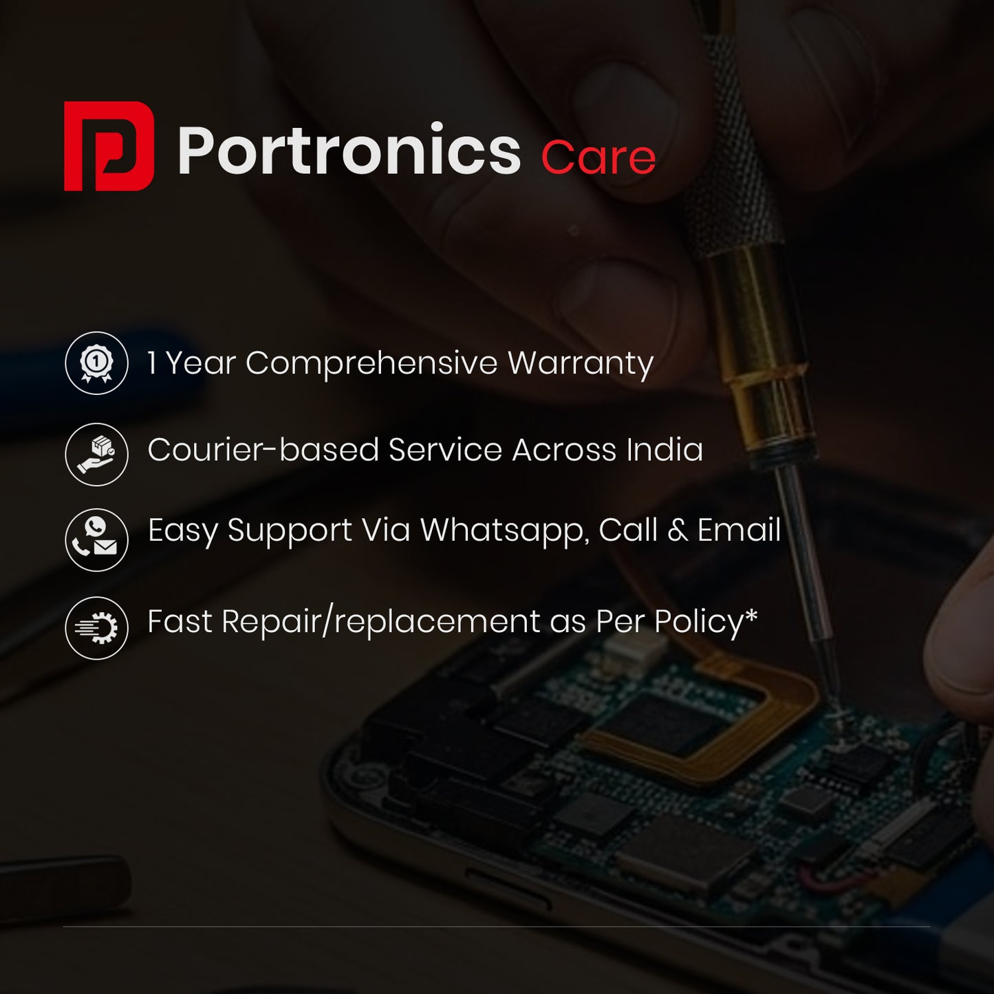 Portronics Beem 570 LED Projector – 1 Year Warranty, Courier-Based Service Across India, WhatsApp and Call Support