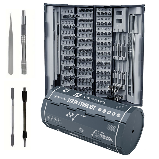 Portronics BitBox 2 best tool kit set with 128-in-1 screwdriver bits for home, electronics, and laptop repair| best tool kit set online