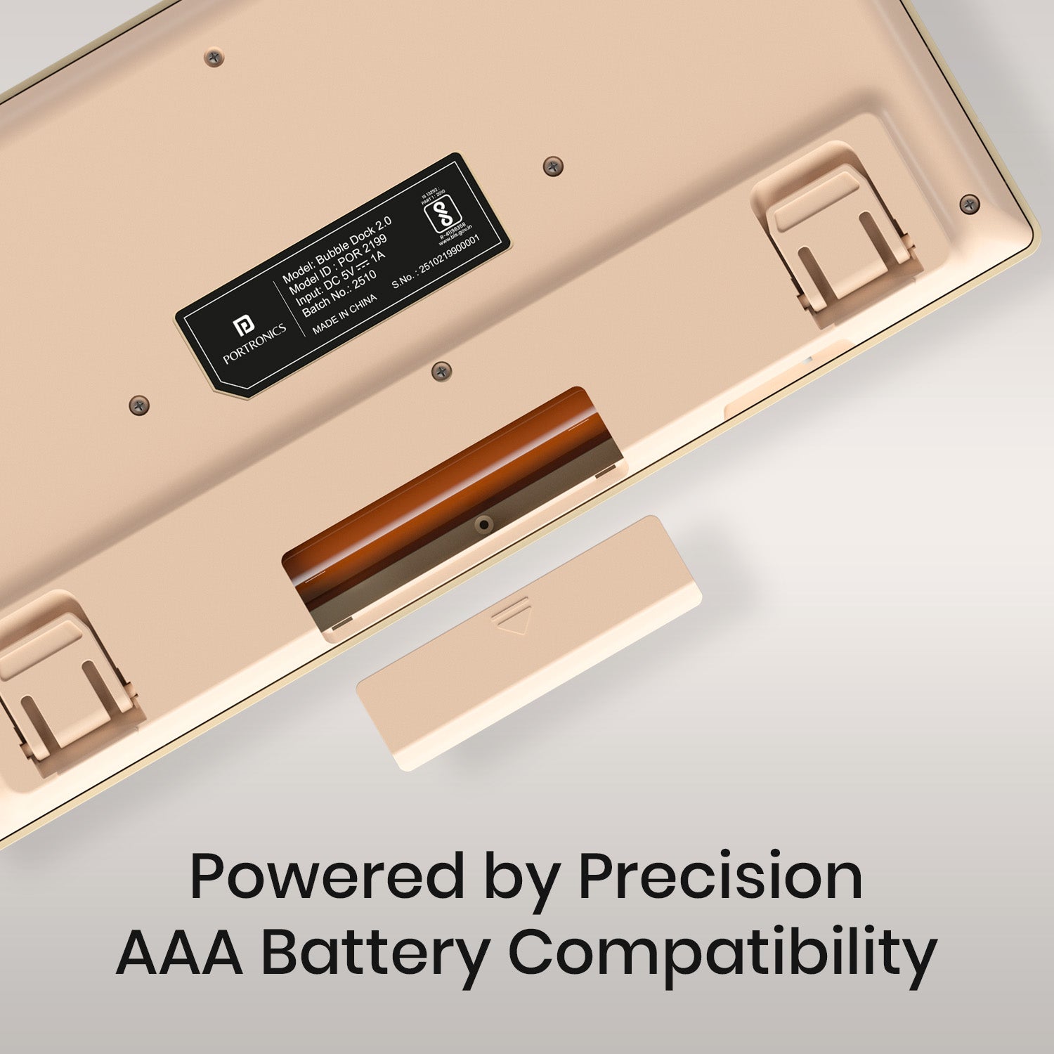 Beige Portronics Bubble Dock 2.0 Bluetooth Keyboard for Tablet | Ideal for study, browsing and note-taking | This bluetooth keyboard for tablet delivers responsive, lag-free typing.