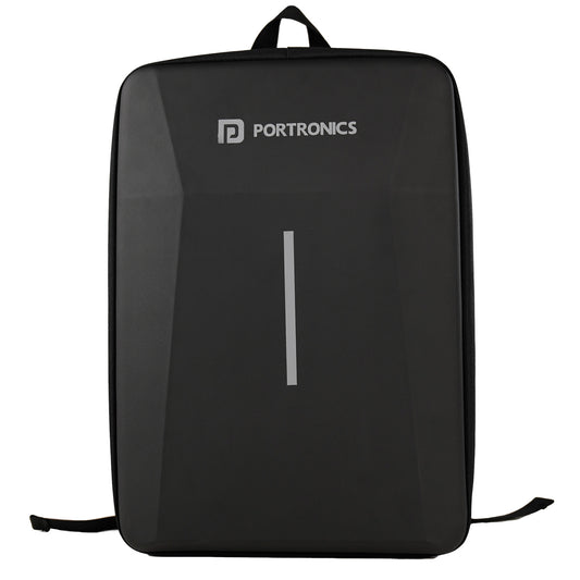 Portronics Byte 2 unisex laptop backpack with reinforced hard-shell front panel and cushioned straps for office use and daily travel