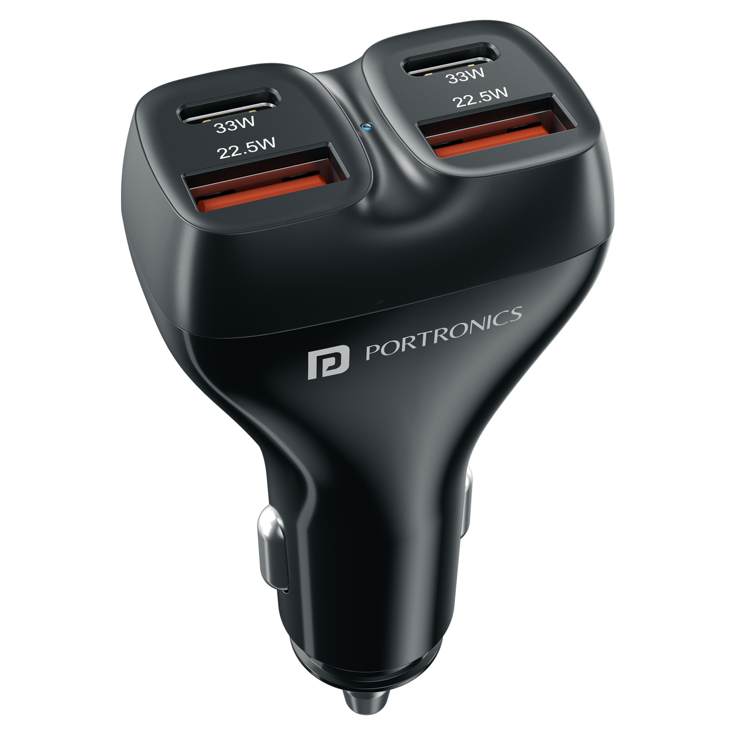 Portronics Car Power Quard | 4 Ports Car Fast Charger Adapter | Fast Charging for iPhone, iPad, Samsung | Car Accessories Online
