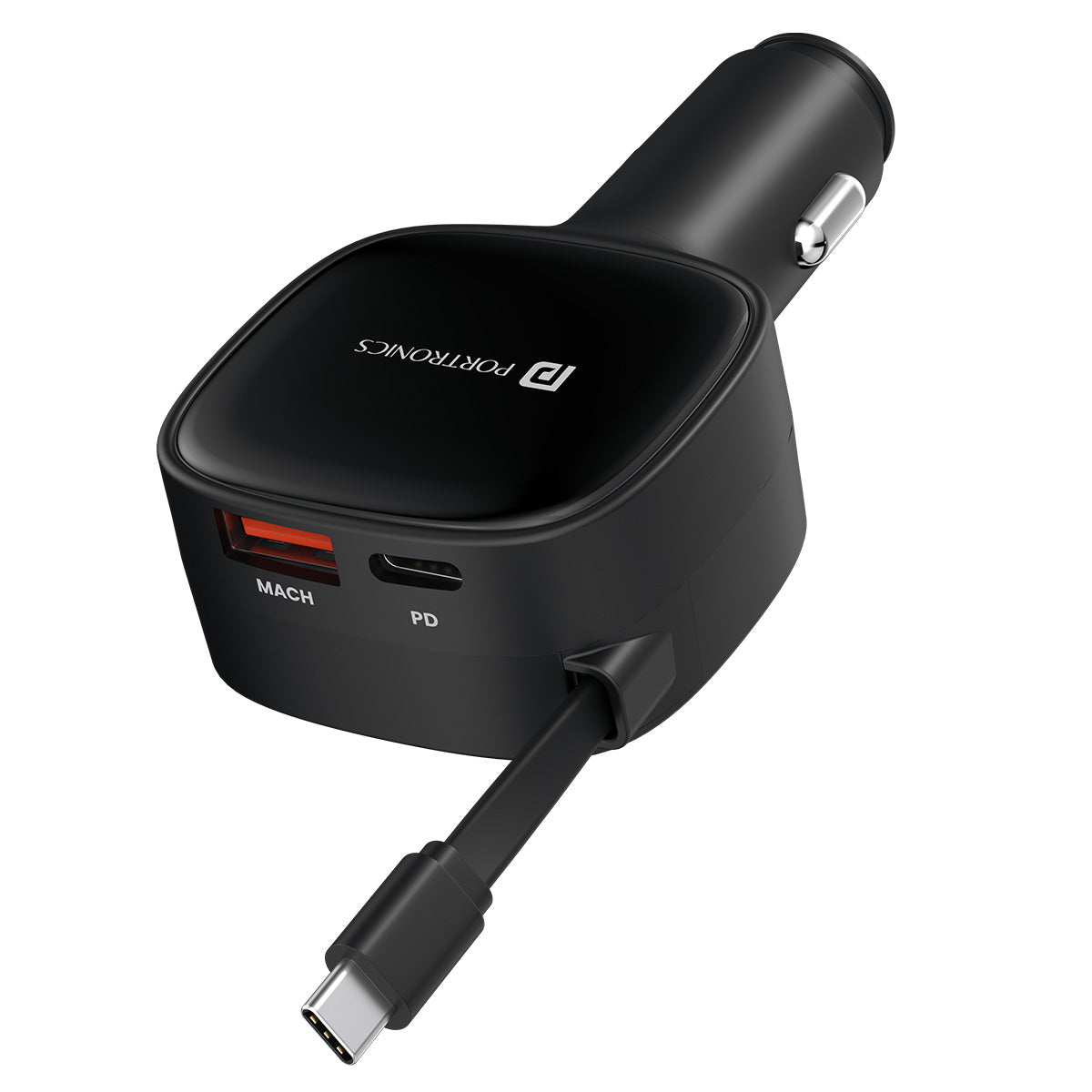 
Portronics Car Power Retracto car charger with fast charging| car accessories at discount rate| car phone charger