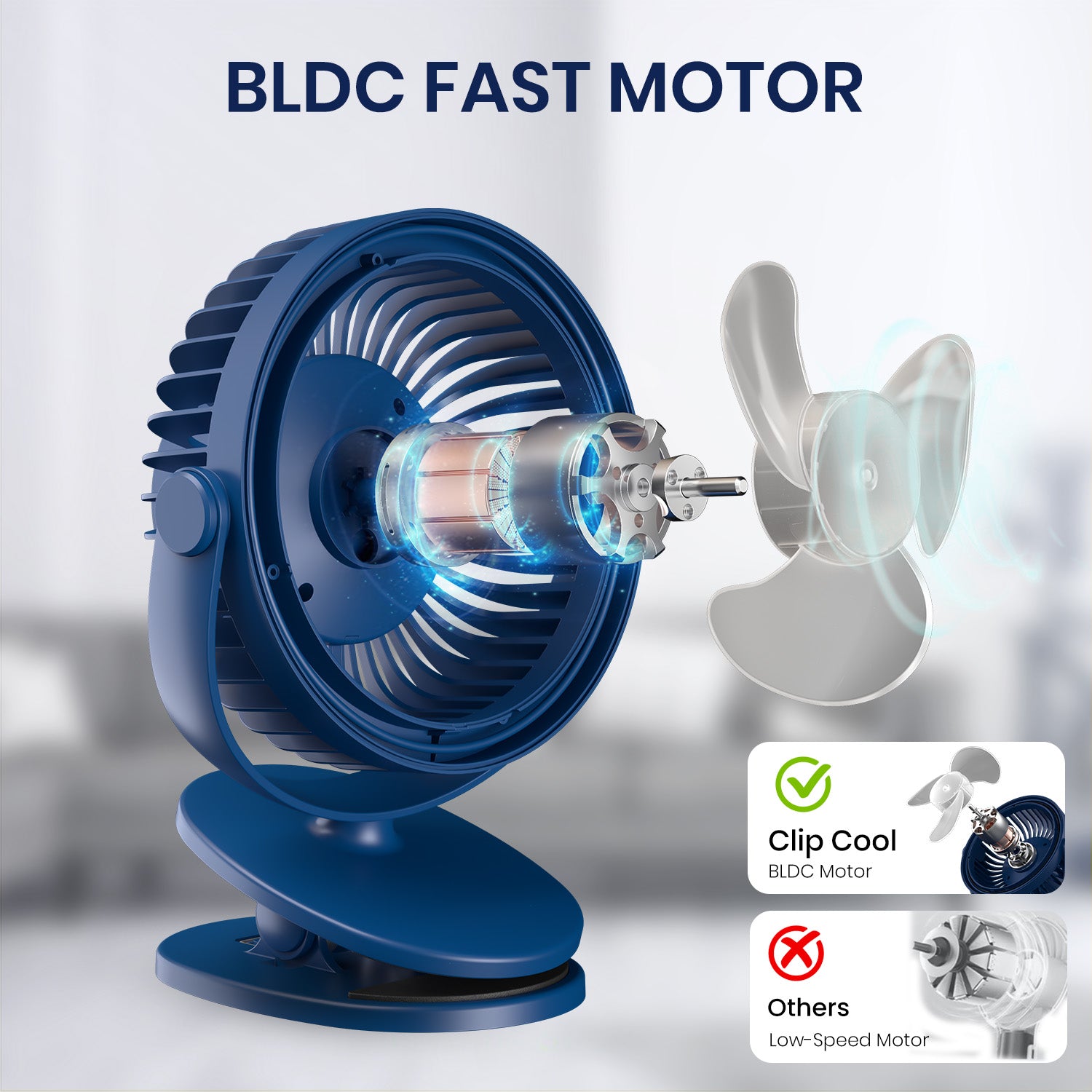 Portronics ClipCool mini fan portable design with BLDC motor|  best desktop table fan for office use
