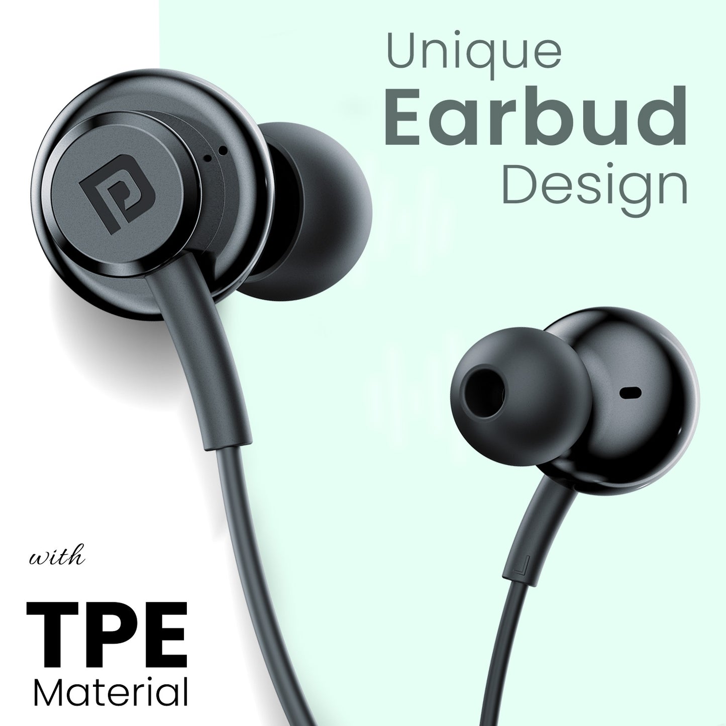 Portronics Conch Gamma C wired earphones for mobile with premium TPE cable and in-line controls for daily convenience| Wired earphones with mic for laptop| wired earphones under 500 online