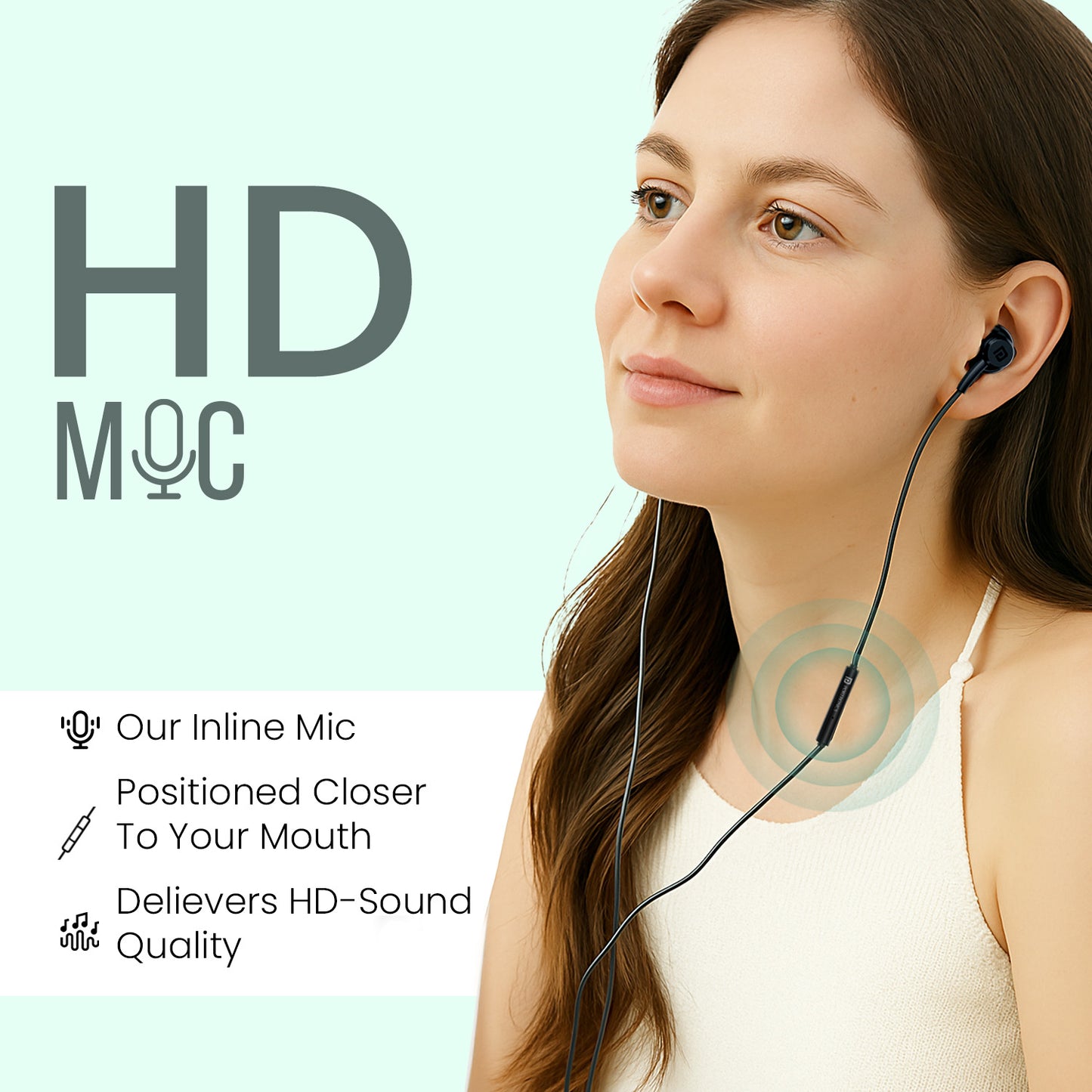 Portronics Conch Gamma C wired earphones with mic under 500 offering HD sound quality and hands-free calling| best type c earphone for calling