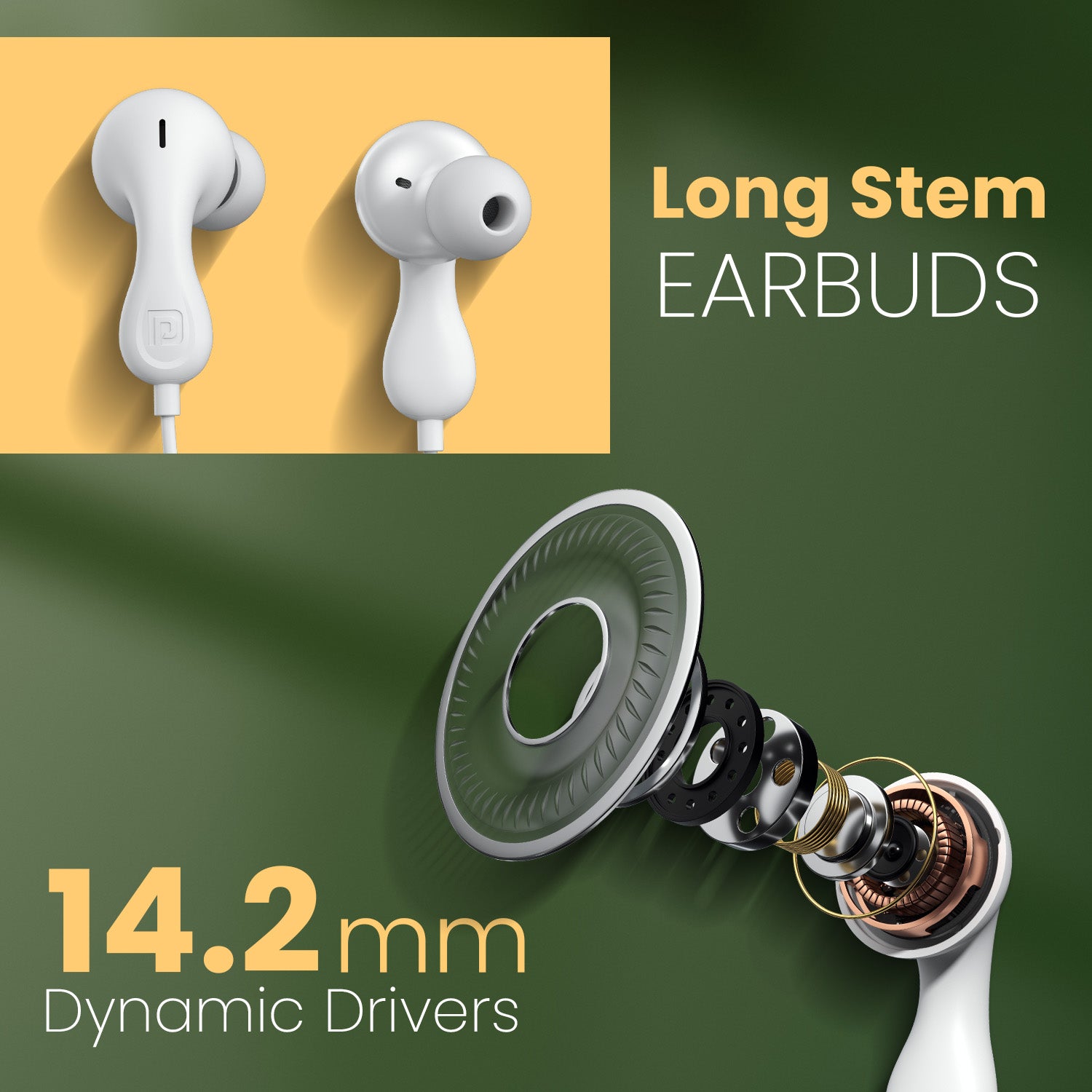 Portronics Conch Kappa C Type C Earphones – In-Ear Earphones with 14.2 mm Drivers and Tangle-Free Cable for USB Type-C Devices