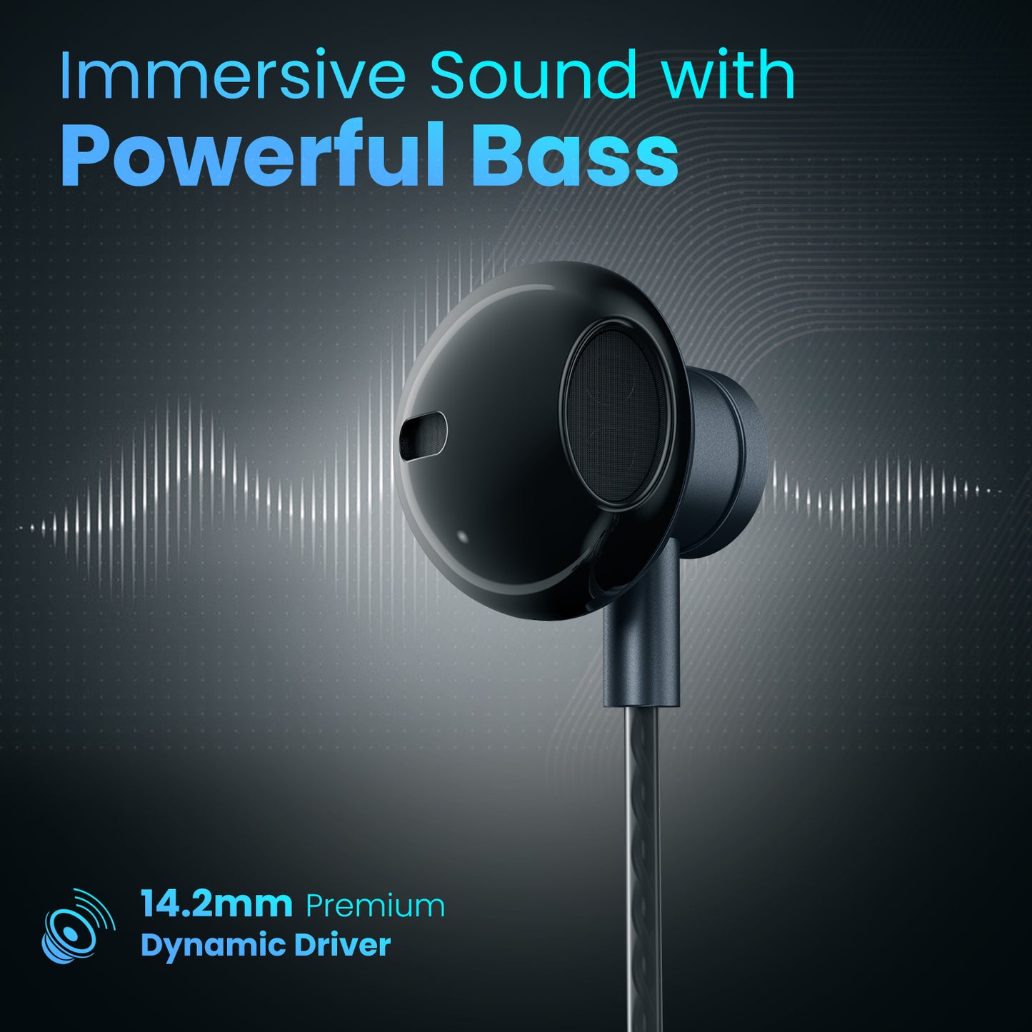 Portronics Conch One Type-C Wired Earphones feature a unique in-ear ergonomic design, karaoke mic with 8 fun sound modes, tangle-free durable cable, superior bass, and compatibility with all Type-C audio devices and karaoke apps.