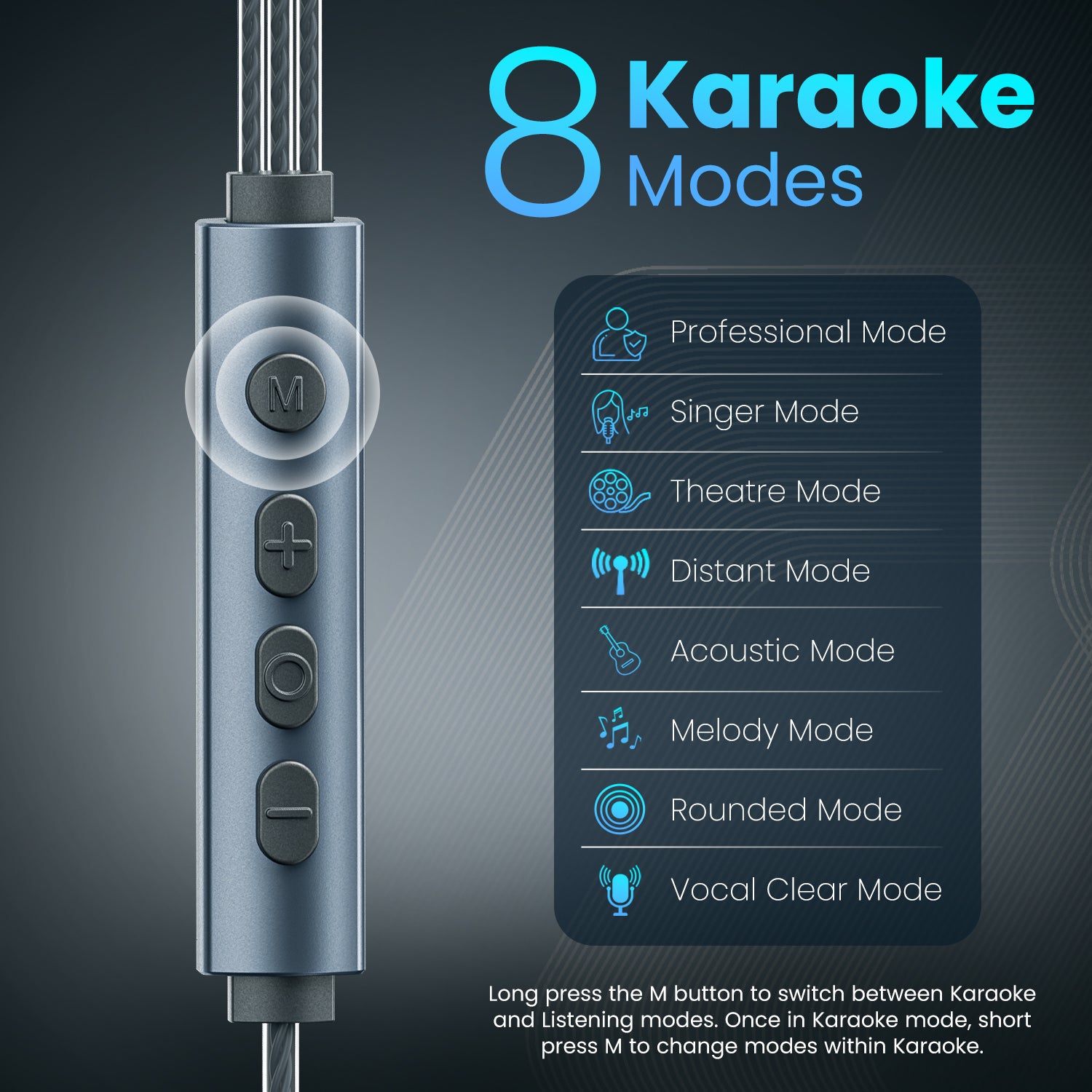 Experience Portronics Conch One’s deep bass, 8 karaoke sound modes, 4 EQ effects, tangle-resistant premium cable, and earbud design for lasting comfort—ideal wired earphone with mic for karaoke, music, calls, and all Type C earphone needs
