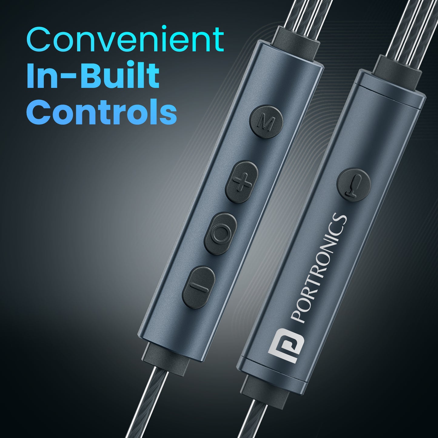 Portronics Conch One wired earphone with type C features in-ear comfort, karaoke mic, noise isolation, robust in-line controls, 8 karaoke modes, 4 EQ settings, and rich bass—perfect for mobile music, gaming, and hands-free calls