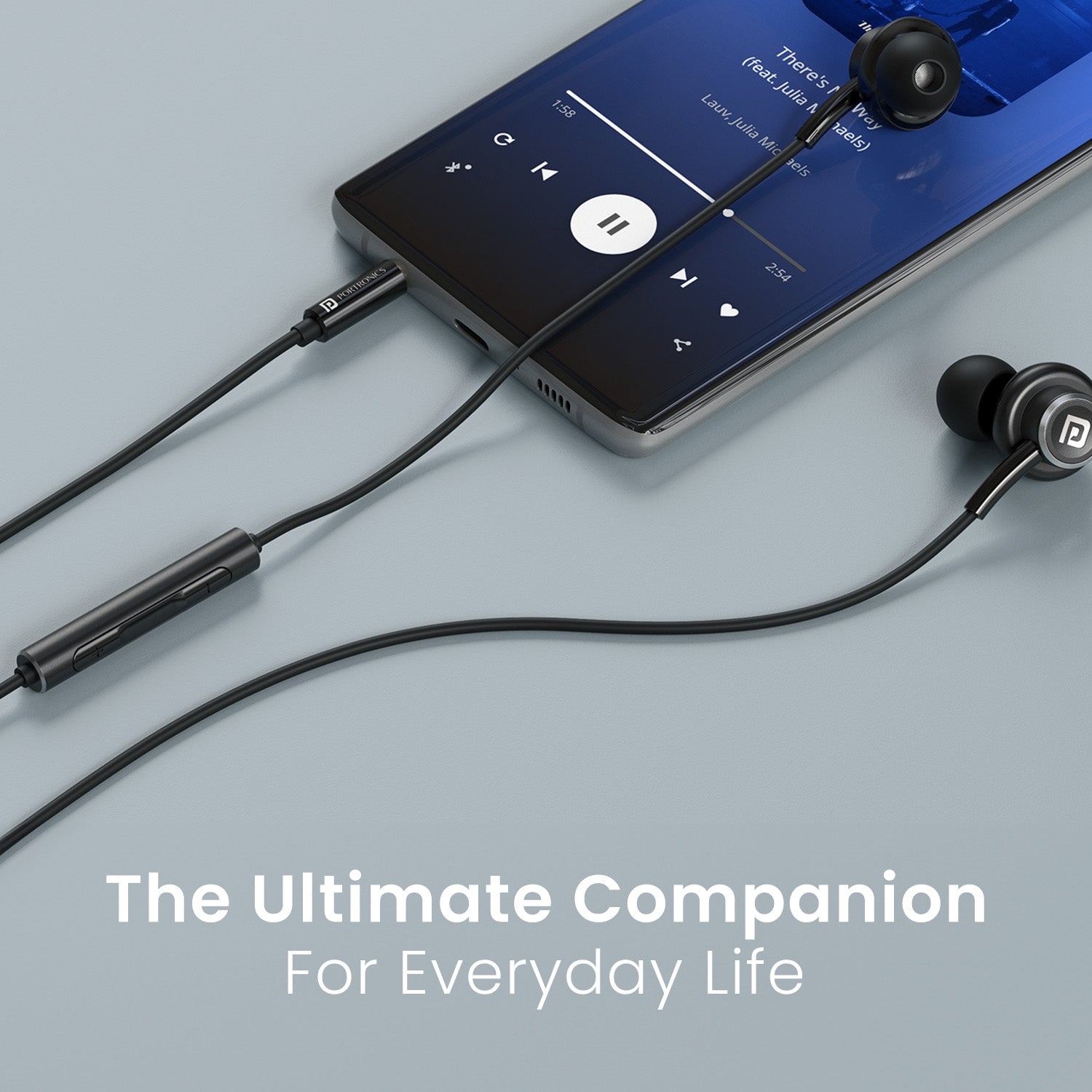 Black Portronics Conch Sigma A Wired Earphones | Suitable for Gaming Travel and Work Calls | Wired earphones with mic under 500