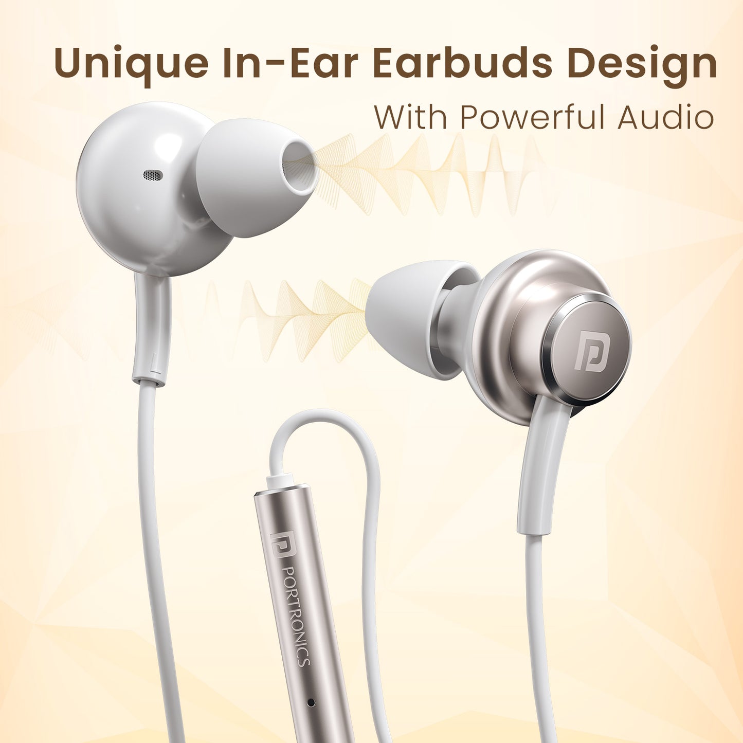 Wired Earphone with Mic – Portronics Conch Sigma – Experience lag-free sound with Type C earphone technology, durable construction, and powerful bass for a high-quality listening experience.
