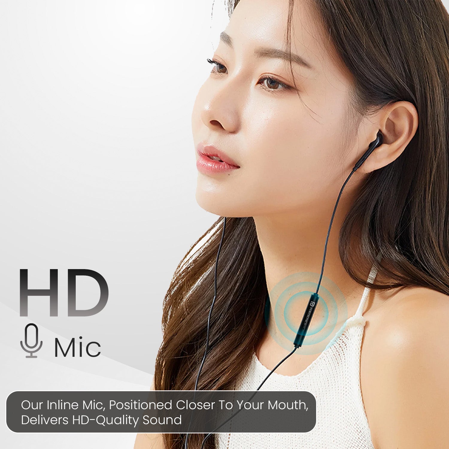 Black Ear phone with mic for laptop and mobile – Portronics Conch Theta A combines powerful 14.2mm drivers with comfortable fit and inline controls