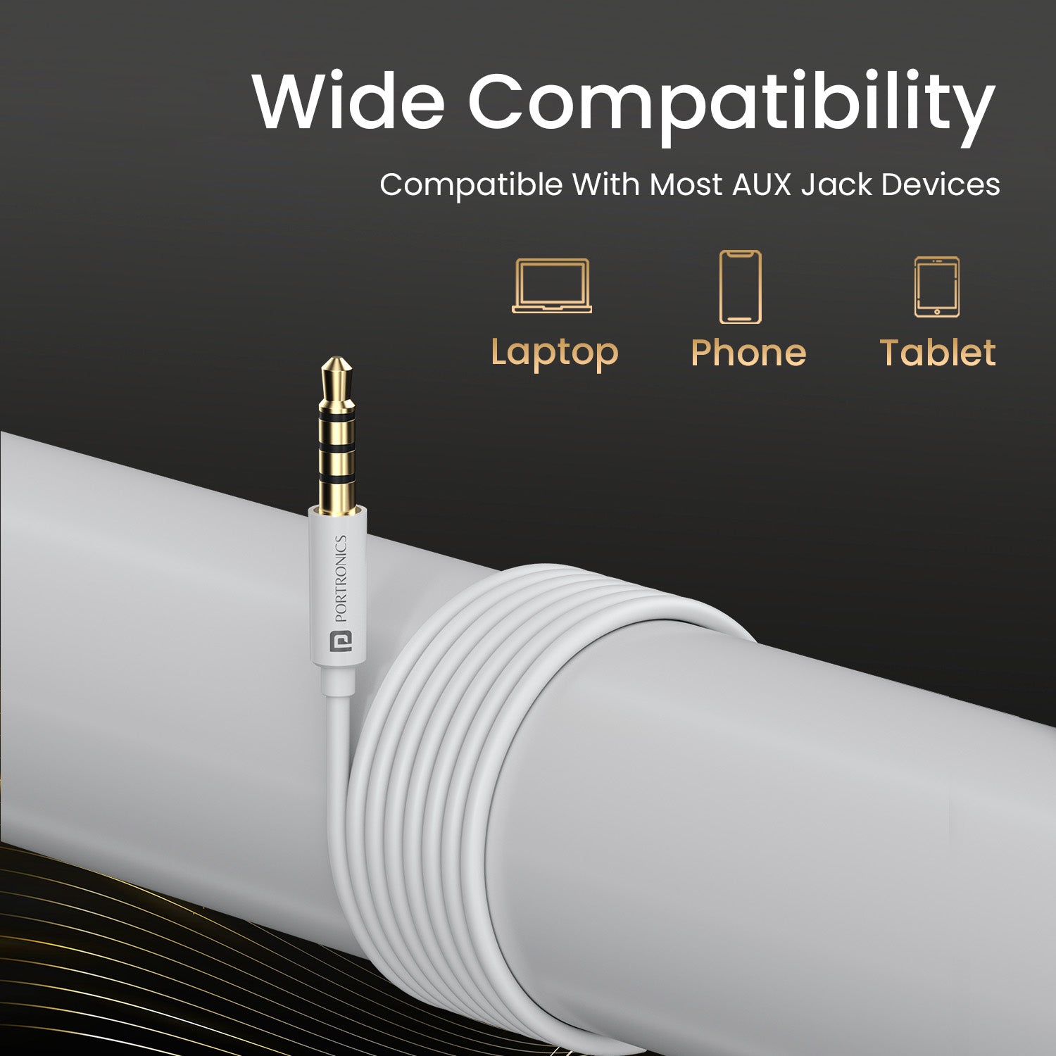 White Portronics Conch Theta A wired earphones under 500 with anti-tangle TPE wire, ideal for mobile, laptop, and tablet users seeking hassle-free audio