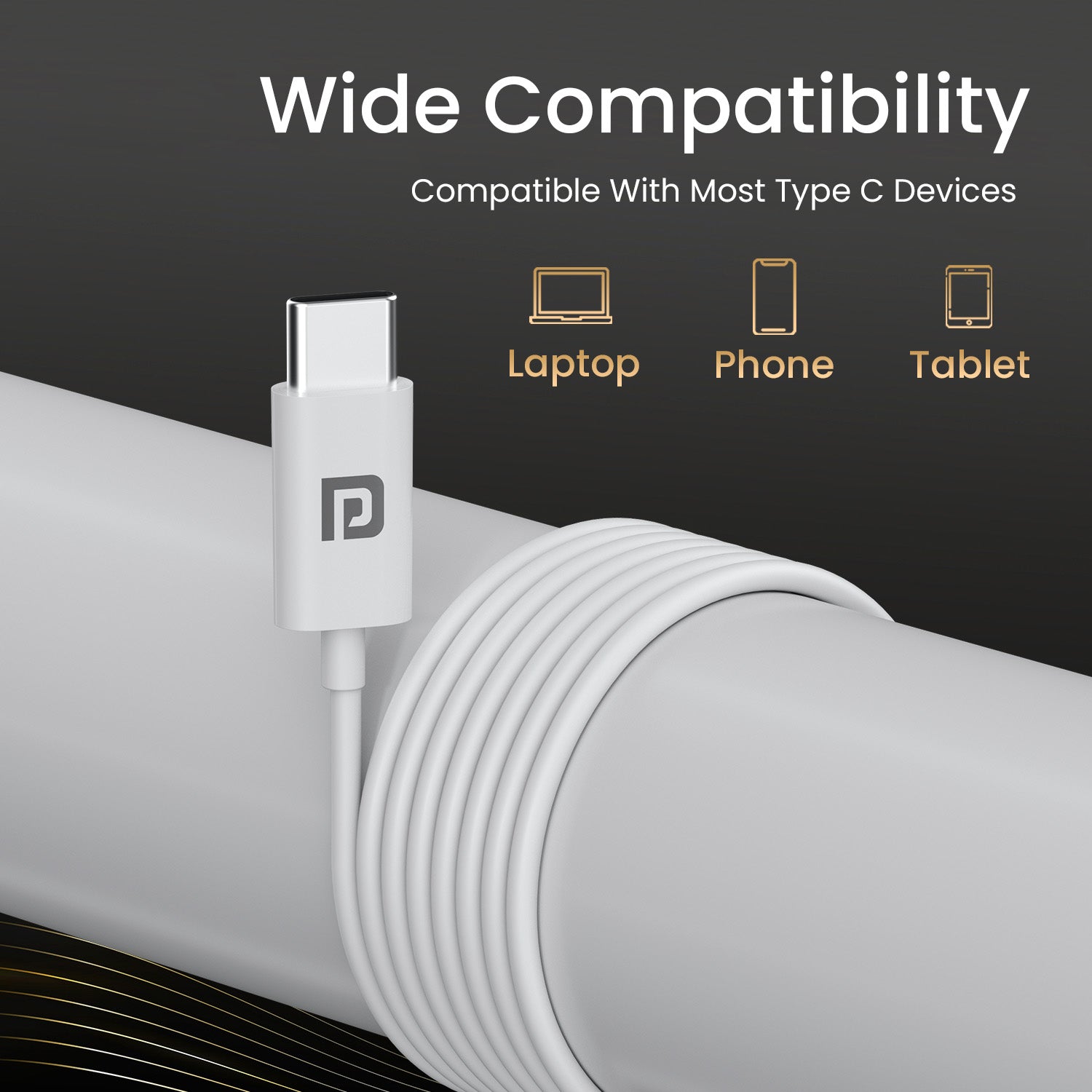 White Portronics Conch Tune C Wired Earphone with Type C Jack – Ideal for Android Phones, Tablets & Laptops