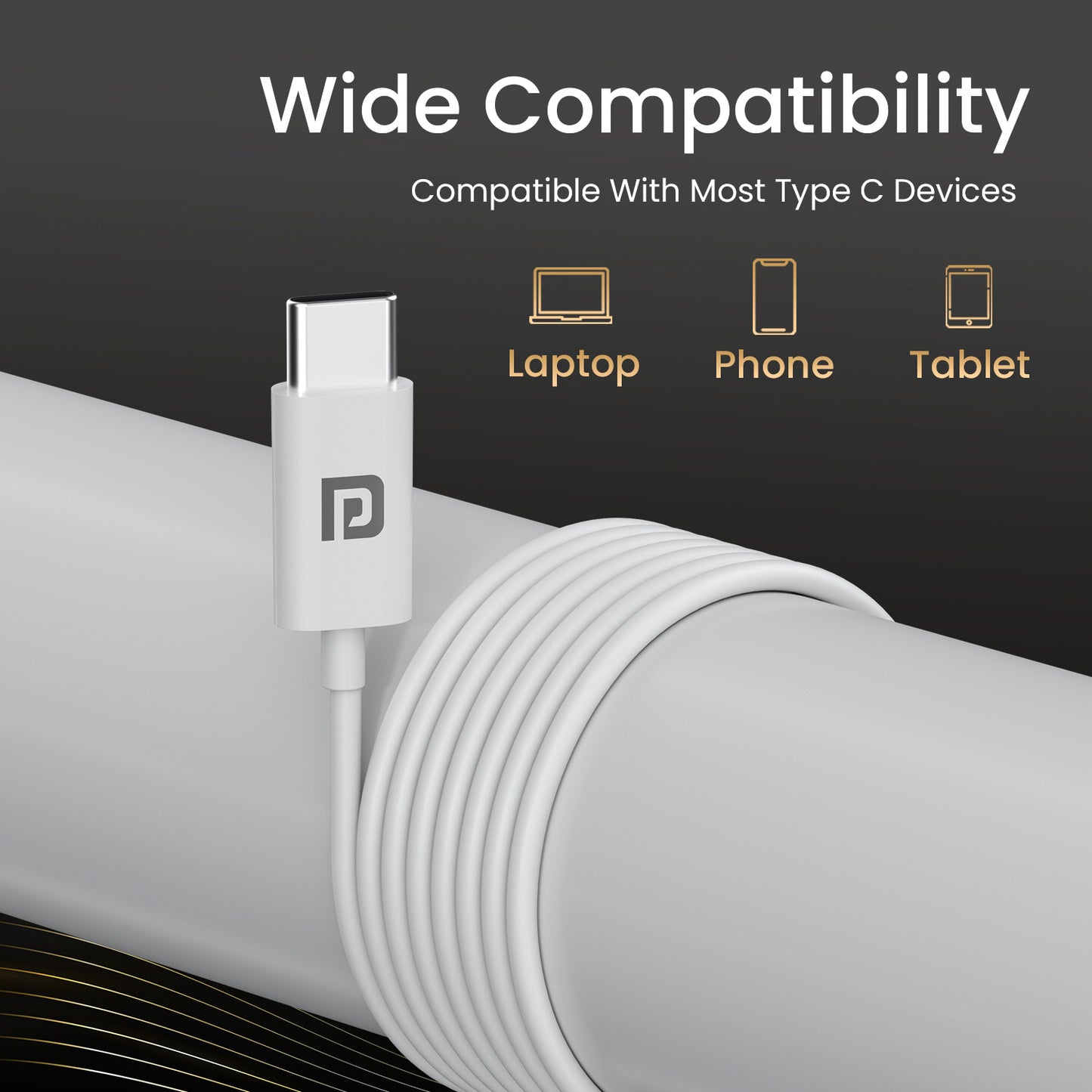 White Portronics Conch Tune C Wired Earphone with Type C Jack – Ideal for Android Phones, Tablets & Laptops